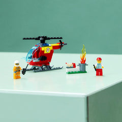 LEGO City Fire Helicopter Toy With Firefighter Figure & Starter Brick 60318