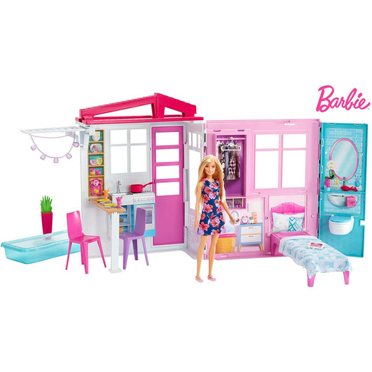 Barbie Doll and Portable Doll House 1-Story Playset FXG55 / GWY84