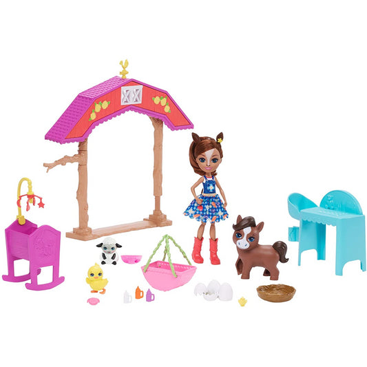 Enchantimals Barnyard Nursery Playset with Haydie Horse Doll and Trotter Figure - Maqio