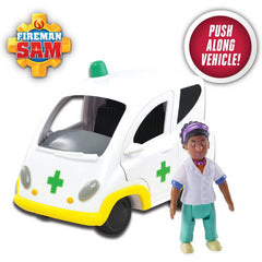 Character Gaming Fireman Sam Ambulance Vehicle &  Nurse Flood Figure - Maqio
