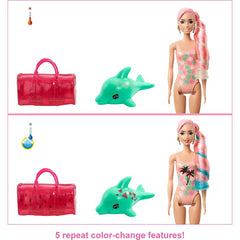 Barbie Colour Reveal Doll & Pet Friend 25 Surprises Bubbles Doll - Watermelon