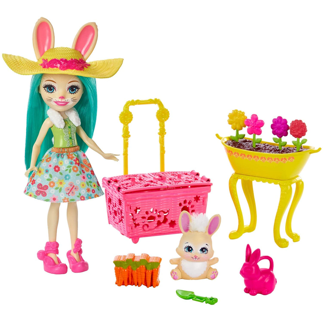 Enchantimals Bunny Blooms Playset with Fluffy Bunny Doll & Mop GJX33 - Maqio