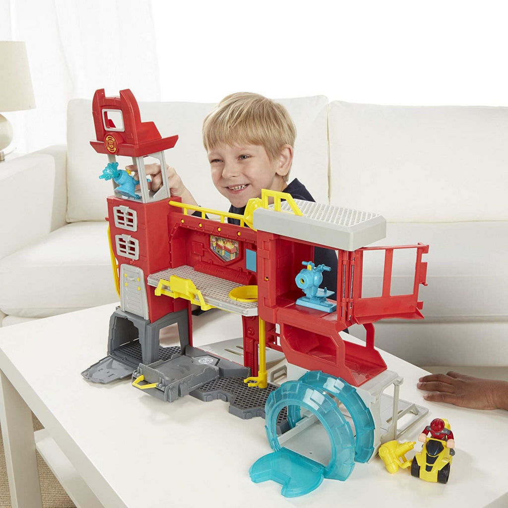 Playskool Heroes Transformers Rescue Bots Griffin Rock Firehouse Headquarters Toy - Maqio