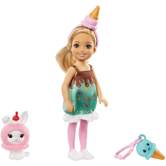 GHV72 Barbie Club Chelsea Doll and Playset Ice Cream Dress and Rabbit (GHV69) - Maqio
