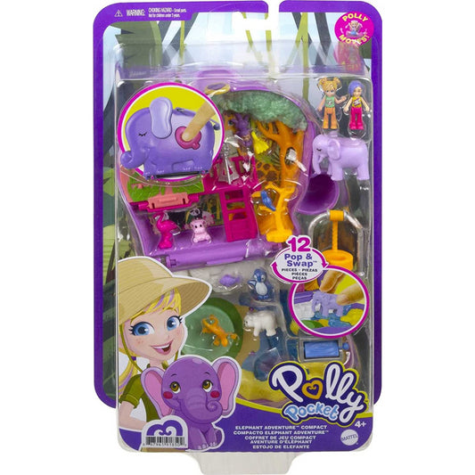 Polly Pocket World Elephant Adventure Compact with Mini Figure