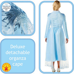 Rubie's Disney Frozen 2 Elsa Deluxe Dress Adults Costume - X-Small (UK Size 6)