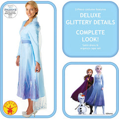 Rubie's Disney Frozen 2 Elsa Deluxe Dress Adults Costume - X-Small (UK Size 6)
