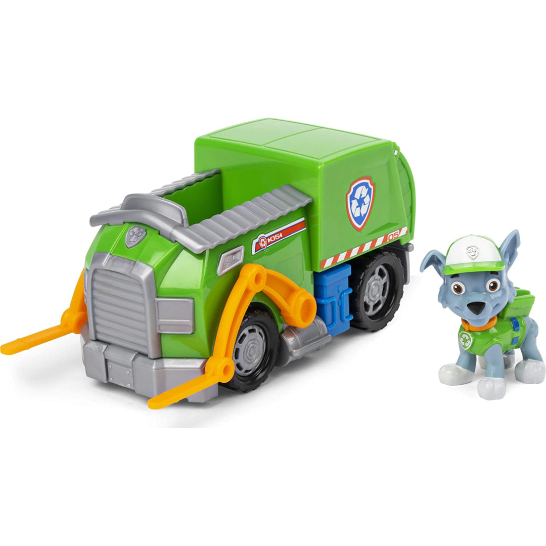 Paw Patrol Rockyâ€™s Recycling Truck Vehicle with Collectible Figure 20114325 - Maqio