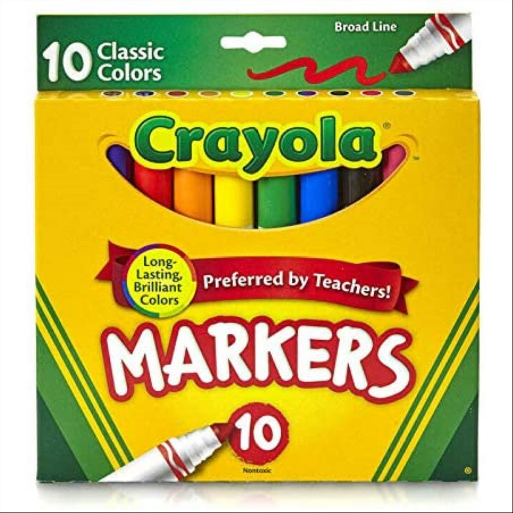 Crayola Class Clear Broad 10 Pack Markers Colouring - Maqio