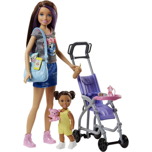 Barbie Babysitting Playset with Skipper Doll Baby Doll Bouncy Stroller