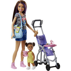 Barbie Babysitting Playset with Skipper Doll Baby Doll Bouncy Stroller