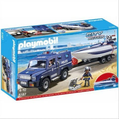Playmobil City Action Police Truck with Speedboat 5187 Playset