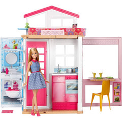 Barbie Large 2-Story Doll House and Doll with Accessories