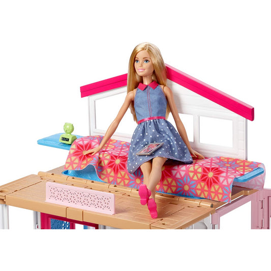Barbie Large 2-Story Doll House and Doll with Accessories