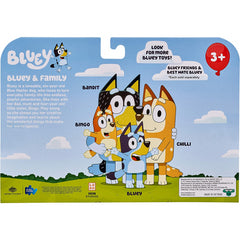 Bluey Family Bingo Bandit and Chilli 4 Figure Pack Action Figures 2.5in