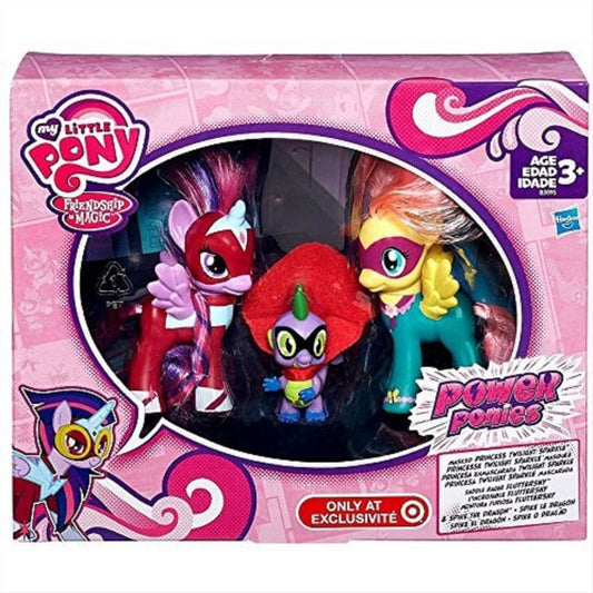 My Little Pony Power Ponies 3 Figure Pack - Twilight Fluttershy Spike the Dragon