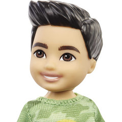 Barbie Chelsea Boy Doll 6-inch Brunette Wearing Camo T-Shirt Shorts and Sneakers