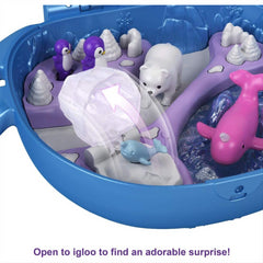 Polly Pocket Freezin Fun Narwhal Compact with Fun Reveals Doll