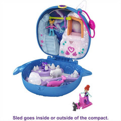 Polly Pocket Freezin Fun Narwhal Compact with Fun Reveals Doll
