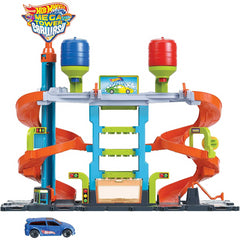 Hot Wheels City Mega Tower Carwash with 1 Colour Shifters Car