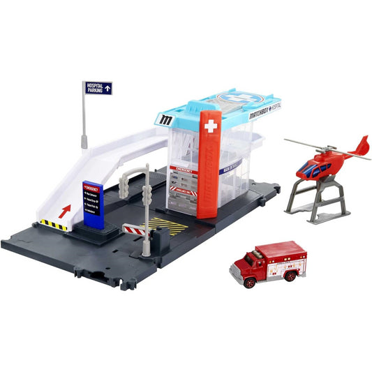 Matchbox Action Drivers Helicopter Rescue Playset with Ambulance & Helicopter