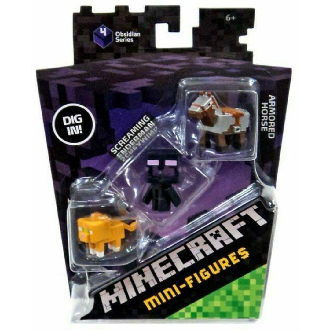 Minecraft Screaming Enderman Armoured Horse Tabby Cat Mini Figures