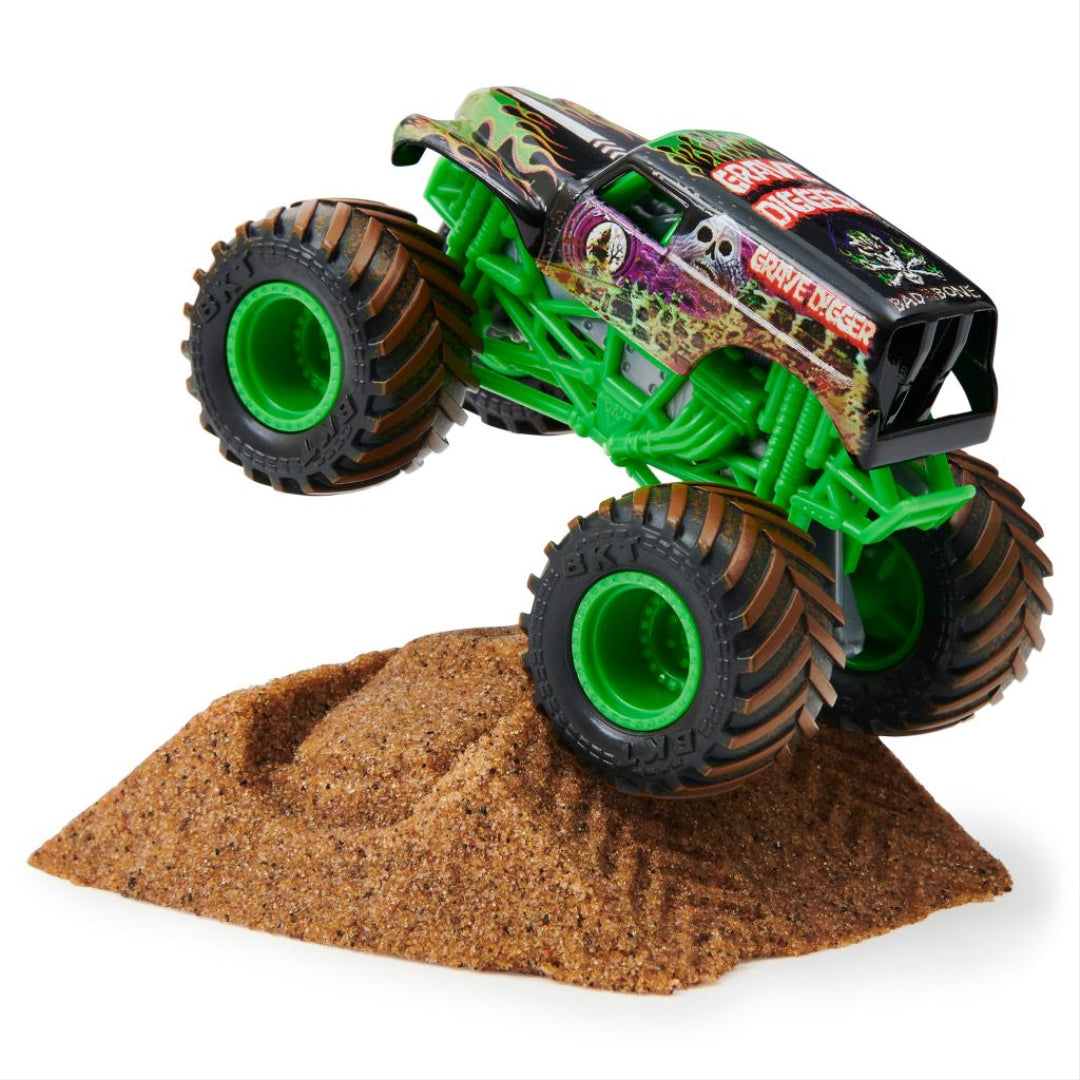 Monster Jam Grave Digger & Kinetic Sand Monster Dirt Starter Set - Maqio