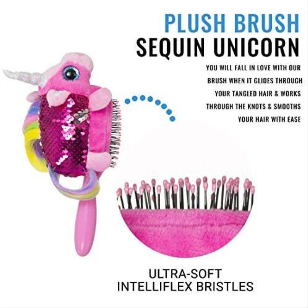 Wet Brush Kids Hair Brush Detangler & Rainbow Sequence Unicorn - Maqio