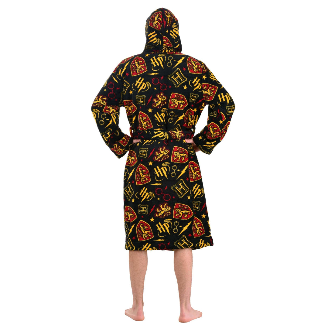 Harry Potter Hogwarts Reversible Robe Adults with Hoodie - Size Medium - Maqio