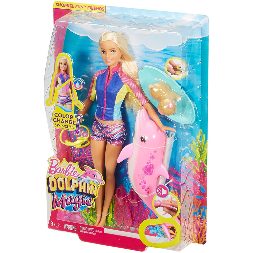 Barbie Dolphin Magic Snorkel Fun Friends Doll FBD63 - Maqio