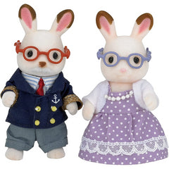 Sylvanian Families Chocolate Rabbit Grandparents Figures and Accessories