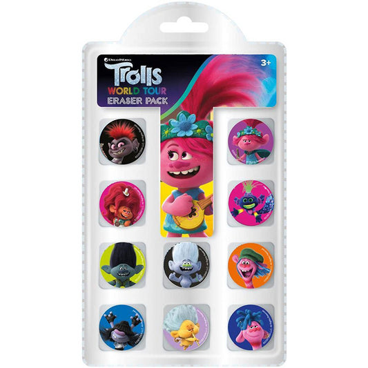 Trolls Movie Eraser Pack of 10 - Maqio