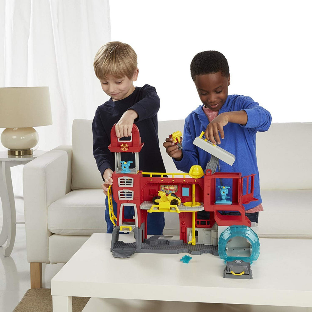 Playskool Heroes Transformers Rescue Bots Griffin Rock Firehouse Headquarters Toy - Maqio