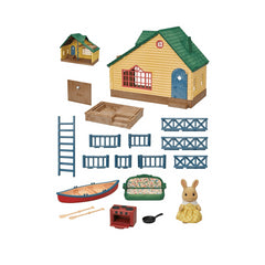 Sylvanian Families Log Cabin Playhouse Gift Set with Green Roof - Maqio