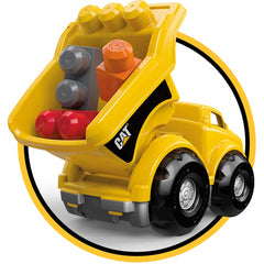 Mega Bloks Cat Lil' Dump Truck First Builders Rolling  Car and Figure