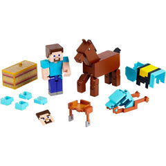 Minecraft Steve & Armored Horse Action Figure Collectable Characters GLC78 - Maqio