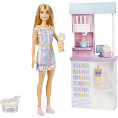Barbie Ice Cream Making Shop Playset & Blonde Doll