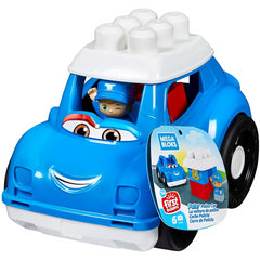 Mega Bloks Peter Police Car First Builders Rolling  Car and Figure