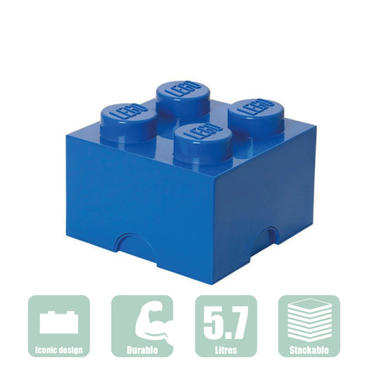LEGO Brick 4 Knobs Stackable Blue Storage Box 5.7 Litre - Maqio