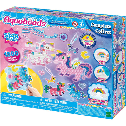 Aquabeads Mystic Unicorn Set with 1500 Multicoloured Beads in 24 Colours