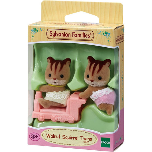 Sylvanian Families Walnut Squirrel Twins Figures and Accessories