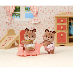Sylvanian Families Walnut Squirrel Twins Figures and Accessories