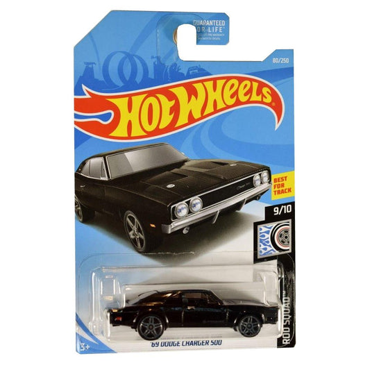 Hot Wheels Die-Cast Vehicle Dodge Charger 500 1969 2 Black