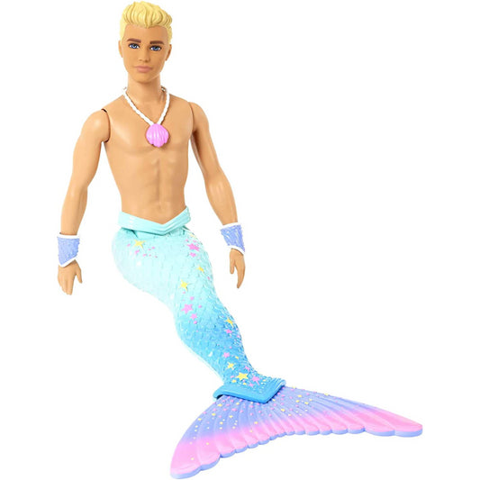 Barbie Dreamtopia Merman Doll 12-inch with Blue Rainbow Tail and Blonde Hair