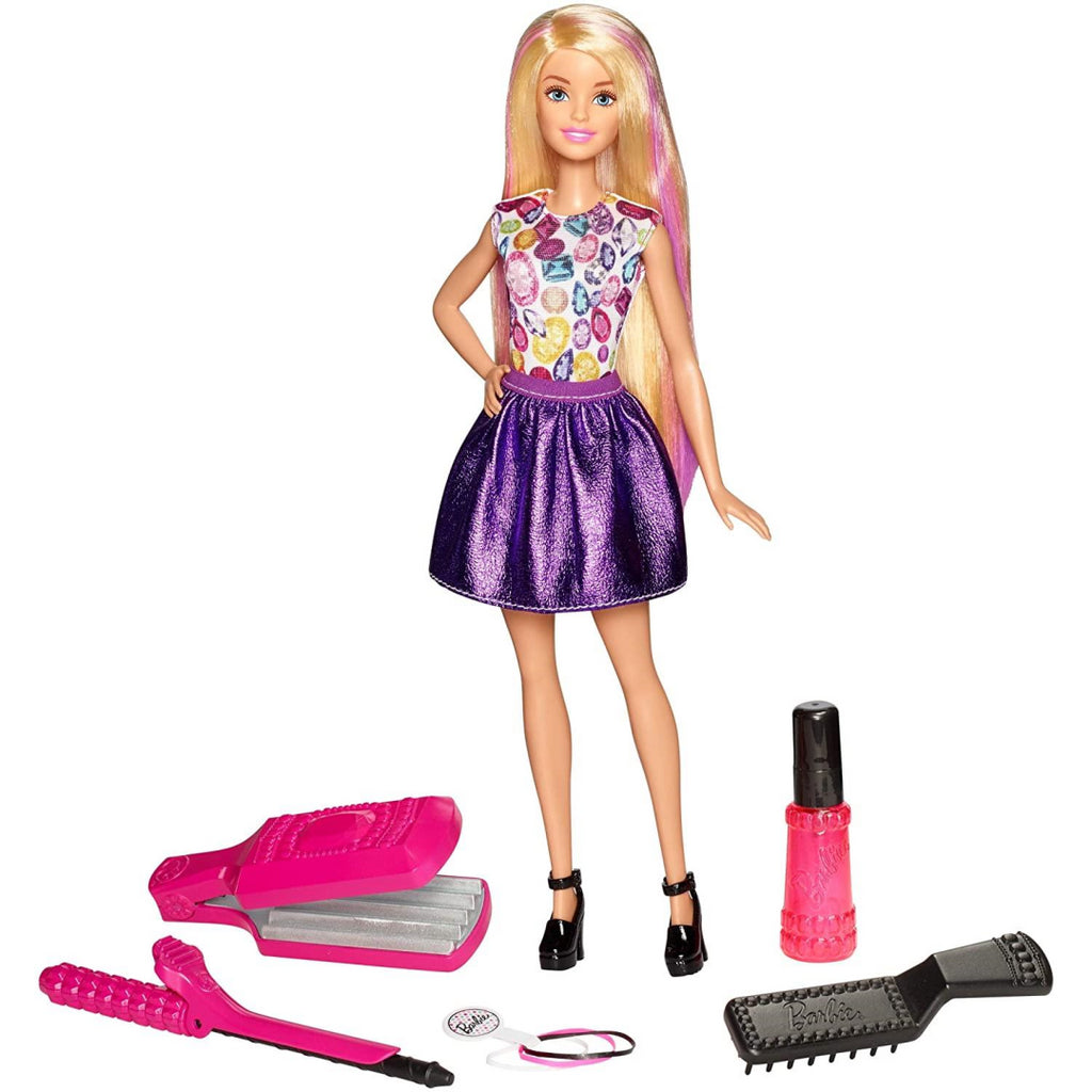 Barbie DWK49 FASHION & BEAUTY DIY Crimps and Curls Doll - Maqio