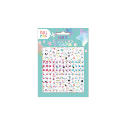 200 Kids Nail Art Self Adhesive Stickers With Gems FN8528 - Maqio