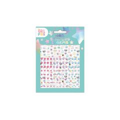 200 Kids Nail Art Self Adhesive Stickers With Gems FN8528 - Maqio