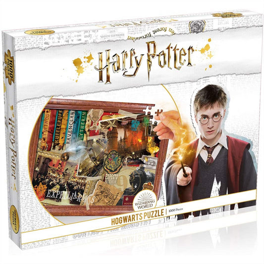 Winning Moves Harry Potter Hogwarts 1000-piece Jigsaw Puzzle (White) - Maqio