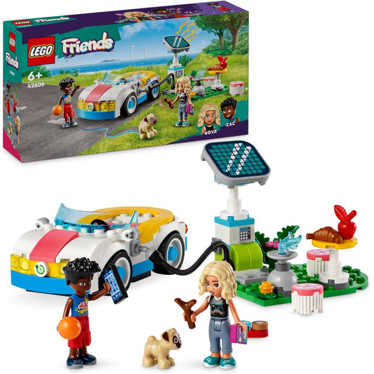 LEGO Friends 42609 Electric Car & Charger Eco Vehicle Adventure Set - Nova & Zac