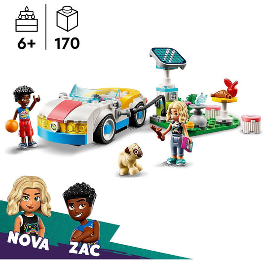 LEGO Friends 42609 Electric Car & Charger Eco Vehicle Adventure Set - Nova & Zac